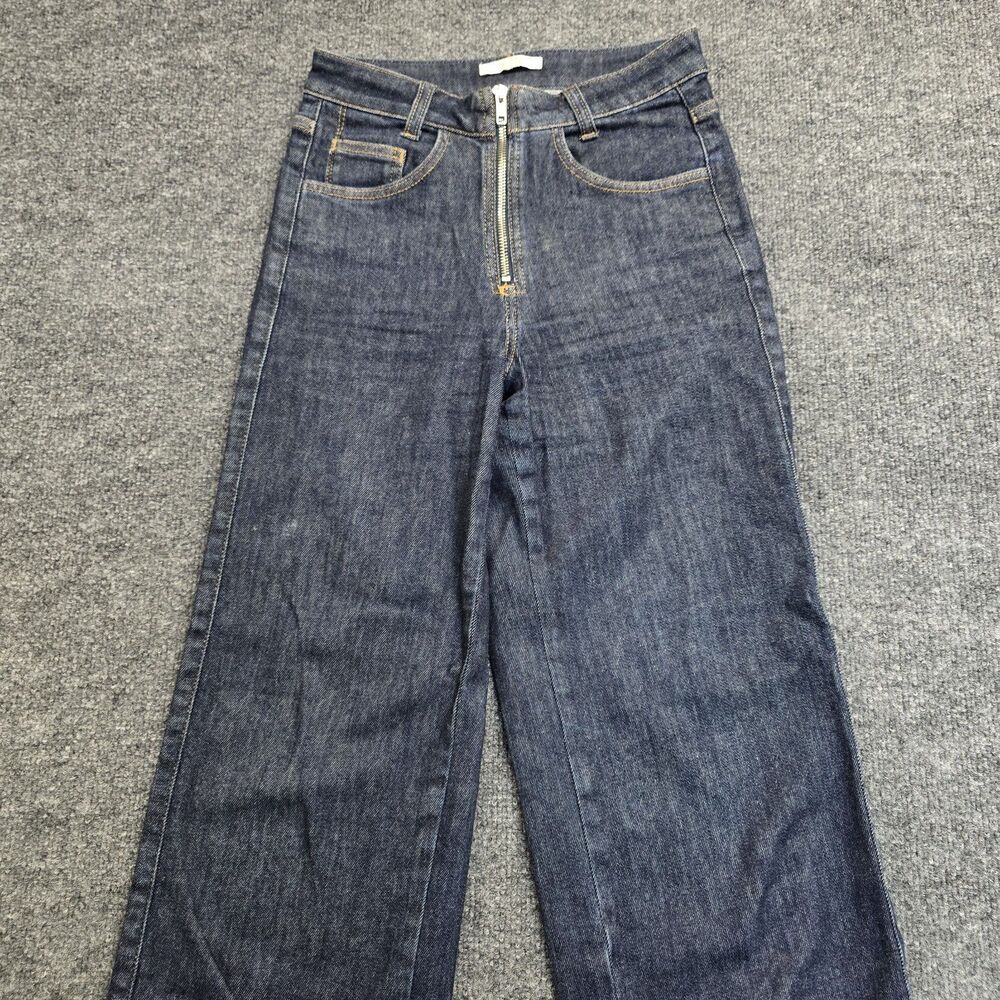 House of Dagmar Denim Zip Wide Leg Blue Jeans Women’s Sz 25 Made In Italy